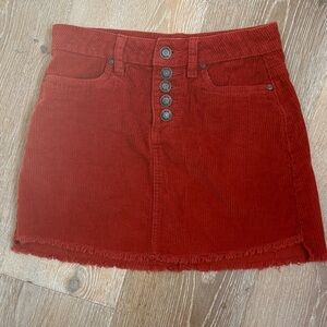 RSQ Red Corduroy Mini Skirt